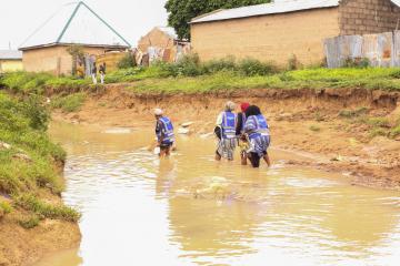 WHO personnel on active surveillance in flood-prone community of Adamawa State.jpg