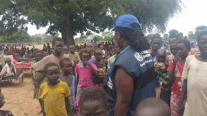 The WHO mobile medical team raising awareness in high risk areas in South Sudan.