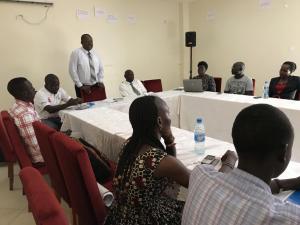 Mr Evans Liyosi addressing the participants during the closing ceremony. Photo WHO