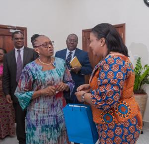 Dr Moeti interacting with the First Lady, Her Excellency Rebecca Akufo-Addo