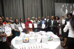 01- Permanent Secretary FMoH (6th right and other dignitaries at the Launch in Abuja on 06 August, 2019.jpg