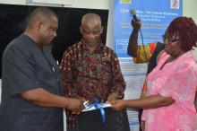 (L-R) Dr Samson Arzoaquoi, Rev John Sumo and Dr Catherine Cooper launching the policy and media kit