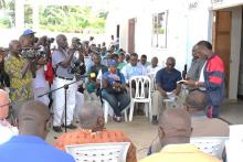 Dr. Francis Kateh reading official order of programme leading to the opening of Island Hospital