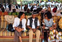 03 WHO Rep flanked by the UNICEF Rep l and Hon. Fatim Badgie r during WMD 2012 launch