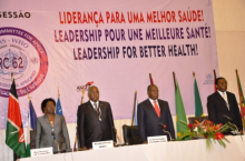 From Left to Right - Vice-Governor of Luanda, Dr Van Dunem, Minister of Health, H.E.Manuel Vicente-Vice-President, Angola and Dr Luis Sambo WHO Regional Director for Africa