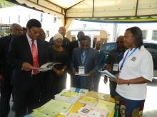 The Guest of Honor visiting the exhibition booths during the launch