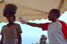 Screening at Busungwa border point in Bundibugyo district