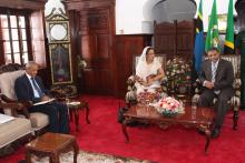 Dr. Tigest meeting with the President of Zanzibar, Dr. Ali Mohamed Shein