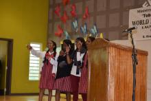 Students stating 'No-Tobacco messages' to youth during the celebration of the World No-Tobacco Day 2019