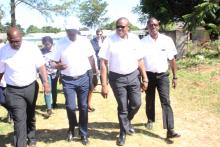 The Minister of Heatlh Dr. Chitalu Chilufya,(left) and the WHO Representative (right) during the tour of a health facility in Lufwanyama.