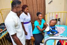 Nurses attending to a child in Cross_River State