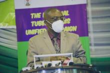 WHO Representative Dr Walter Kazadi Mulombo speaking during the Press Briefing