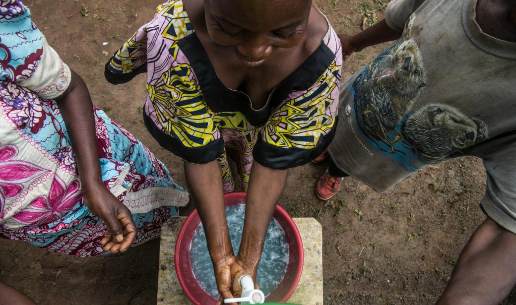 Woman washing hands