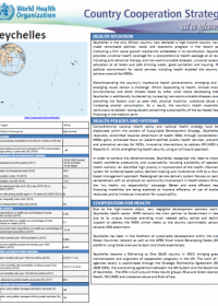 Cover page Seychelles Country Cooperation Strategy 2016-2021 at a glance